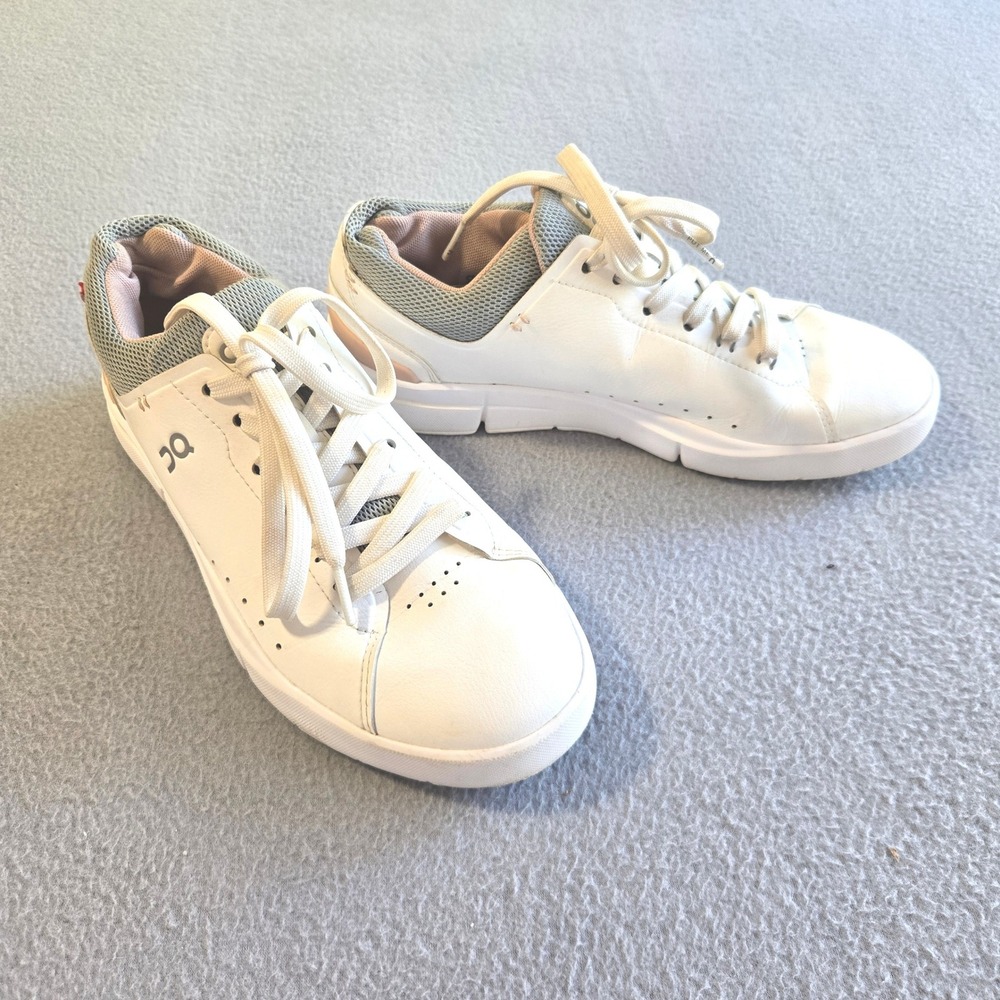 On The Roger Advantage Sneakers Womens 8 White Rose Grey 48.99454 Tennis Shoes